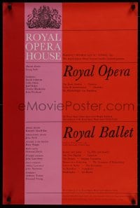 9w434 ROYAL OPERA HOUSE 20x30 English special poster 1970 covering December to February!