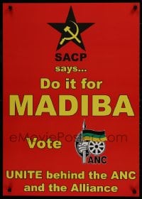9w054 SACP/ANC 24x33 South African political campaign 1990s S.A. Communist Party, Nelson Mandela!