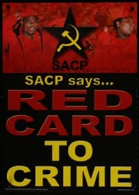 9w437 SACP 24x33 South African special poster 2010s South African Communist Party, red card!