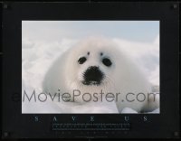 9w445 SAVE US 24x31 special poster 1988 Bob Talbot, the slaughter of harp seals continues!