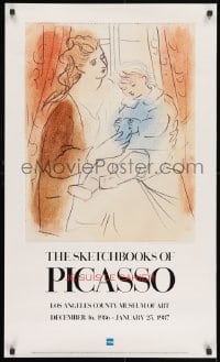 9w145 SKETCHBOOKS OF PICASSO 21x35 museum/art exhibition 1986 mother with a child by Pablo Picasso!