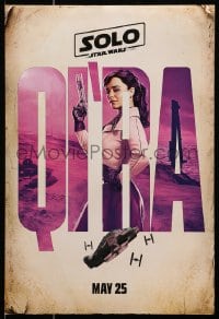 9w224 SOLO 2-sided mini poster 2018 A Star Wars Story, Emilia Clarke & the mighty Chewbacca!