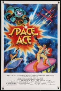 9w453 SPACE ACE 27x41 special poster 1983 Don Bluth animated interactive laserdisc arcade game!
