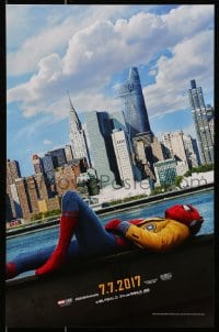9w228 SPIDER-MAN: HOMECOMING teaser mini poster 2017 Holland in title role, New York City skyline!