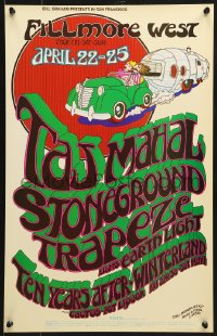 9w028 TAJ MAHAL/STONEGROUND/TRAPEZE/TEN YEARS AFTER 14x22 music poster 1971 Randy Tuten & D. Bread!