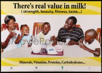 9w469 THERE'S REAL VALUE IN MILK 17x24 Ugandan special poster 1990s image of a happy family!