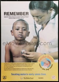 9w475 TREATING MALARIA EARLY SAVES LIVES 17x24 special poster 2010 test as soon as possible!