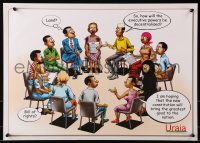 9w486 URAIA 17x24 Kenyan poster 1990s cool art of group talking about a new constitution!