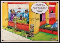 9w485 URAIA 17x24 Kenyan poster 1990s cool art of corrupt officials in restaurant!