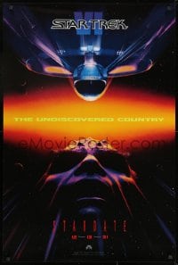 9w912 STAR TREK VI teaser 1sh 1991 William Shatner, Leonard Nimoy, Stardate 12-13-91!