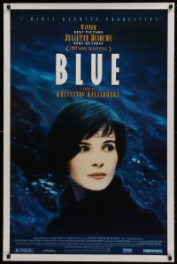 9w928 THREE COLORS: BLUE 1sh 1993 Juliette Binoche, part of Krzysztof Kieslowski's trilogy!