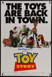 9w937 TOY STORY DS 1sh 1995 Disney & Pixar cartoon, great images of Buzz Lightyear, Woody & cast!