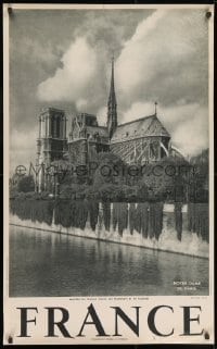 9w037 FRANCE Notre-Dame de Paris B/W style 25x39 French travel poster 1950s great images!
