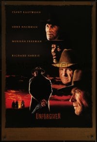 9w948 UNFORGIVEN 1sh 1992 Clint Eastwood, Gene Hackman, Richard Harris, Morgan Freeman!