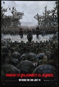9w964 WAR FOR THE PLANET OF THE APES style C teaser DS 1sh 2017 Caesar and two large armies!