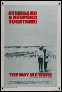 9w968 WAY WE WERE int'l 1sh 1973 Barbra Streisand & Robert Redford walk on the beach!