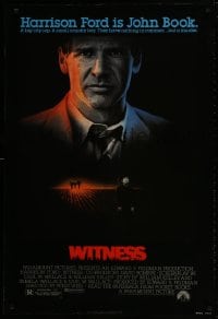 9w977 WITNESS 1sh 1985 big city cop Harrison Ford in Amish country, directed by Peter Weir!