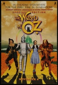 9w980 WIZARD OF OZ advance DS 1sh R1998 Victor Fleming, Judy Garland all-time classic!