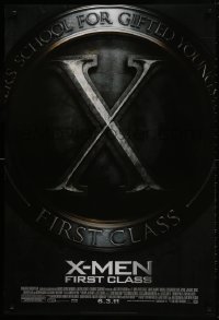 9w993 X-MEN: FIRST CLASS style B advance DS 1sh 2011 James McAvoy, Fassbender, Marvel sci-fi