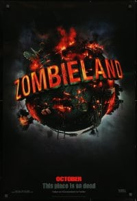9w998 ZOMBIELAND teaser 1sh 2009 Harrelson, Eisenberg, this place is so dead, wild image of Earth!
