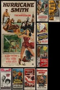 9x250 LOT OF 9 FOLDED THREE-SHEETS 1950s-1960s great images from a variety of movies!
