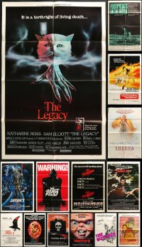 9x087 LOT OF 16 FOLDED HORROR/SCI-FI ONE-SHEETS 1970s-1990s great images from scary movies & more!