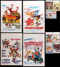9x476 LOT OF 11 MOSTLY UNFOLDED BELGIAN POSTERS FROM WALT DISNEY MOVIES 1960s-1990s cool images!