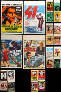 9x467 LOT OF 24 FORMERLY FOLDED BELGIAN POSTERS 1950s-1970s great images from a variety of movies!