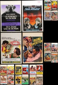 9x460 LOT OF 28 FORMERLY FOLDED BELGIAN POSTERS 1950s-1970s great images from a variety of movies!