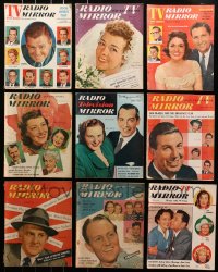 9x192 LOT OF 9 TV RADIO MIRROR MAGAZINES 1940s-1950s many great images & articles!