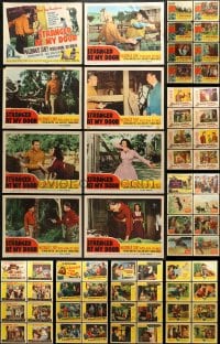 9x095 LOT OF 104 LOBBY CARDS 1940s-1960s complete sets of cards from 13 different movies!