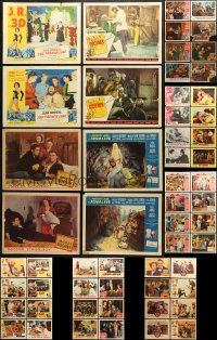 9x106 LOT OF 64 LOBBY CARDS 1940s-1960s incomplete sets from several movies!