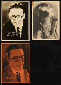 9x354 LOT OF 3 5X7 FAN PHOTOS WITH FACSIMILE SIGNATURES 1920s Harold Lloyd & Pola Negri!