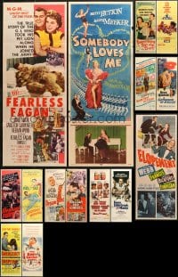 9x452 LOT OF 15 FORMERLY FOLDED INSERTS 1950s-1970s great images from a variety of movies!