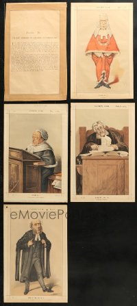 9x016 LOT OF 5 VANITY FAIR ENGLISH MAGAZINE PAGES 1860s-1870s great artwork of judges!