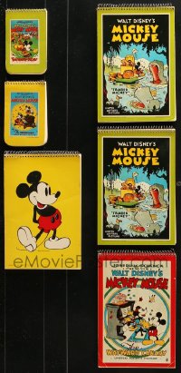 9x029 LOT OF 6 MICKEY MOUSE SPIRAL NOTEPADS 1970s great Disney poster images on the covers!