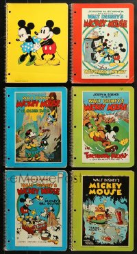 9x030 LOT OF 6 MICKEY MOUSE SPIRAL NOTEBOOKS 1970s great Disney poster images on the covers!