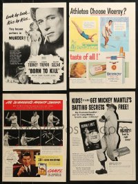 9x015 LOT OF 8 MAGAZINE ADS 1940s-1950s Mickey Mantle, Joe DiMaggio sells Camel cigarettes!