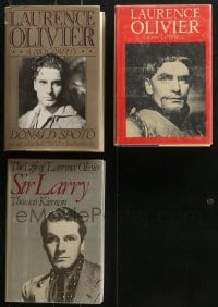 9x169 LOT OF 3 LAURENCE OLIVIER BIOGRAPHY HARDCOVER BOOKS 1970s-1990s fully illustrated!