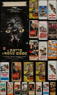 9x498 LOT OF 23 FORMERLY FOLDED MISCELLANEOUS NON-U.S. POSTERS 1960s-1980s cool movie images!