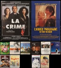 9x426 LOT OF 15 FORMERLY FOLDED FRENCH POSTERS 1950s-1990s great images from a variety of movies!