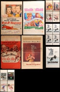 9x227 LOT OF 17 FORMERLY FOLDED WINDOW CARDS 1940s-1970s great images from a variety of movies!