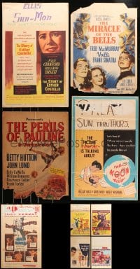 9x235 LOT OF 9 MOSTLY FORMERLY FOLDED WINDOW CARDS 1950s great images from a variety of movies!