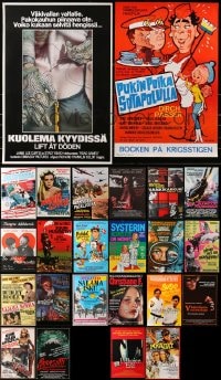 9x429 LOT OF 26 UNFOLDED FINNISH POSTERS 1970s-1980s a variety of movie images!