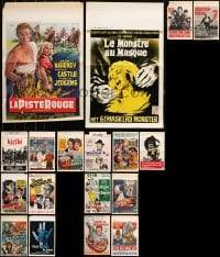 9x397 LOT OF 18 FORMERLY FOLDED BELGIAN POSTERS 1950s-1970s from a variety of movies!