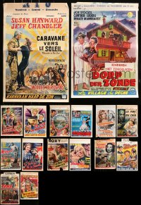 9x399 LOT OF 16 FORMERLY FOLDED BELGIAN POSTERS 1950s-1970s from a variety of movies!