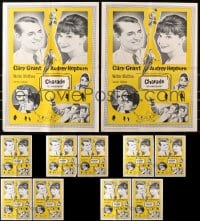 9x434 LOT OF 15 FORMERLY FOLDED CHARADE 18x24 CANADIAN POSTERS 1963 Cary Grant & Audrey Hepburn!
