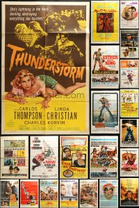 9x067 LOT OF 48 FOLDED ONE-SHEETS 1950s-1990s great images from a variety of different movies!