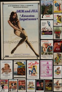 9x070 LOT OF 44 FOLDED SPANISH LANGUAGE ONE-SHEETS 1950s-1990s from a variety of different movies!