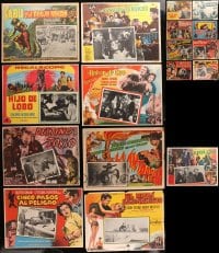 9x241 LOT OF 17 MEXICAN LOBBY CARDS 1950s-1960s great scenes from a variety of different movies!